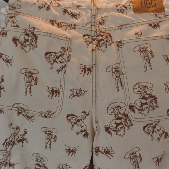 URBAN OUTFITTERS BDG Cowboy Print NWOT Straight Fit Utility Jeans Size 36 UNISEX - Picture 6 of 10